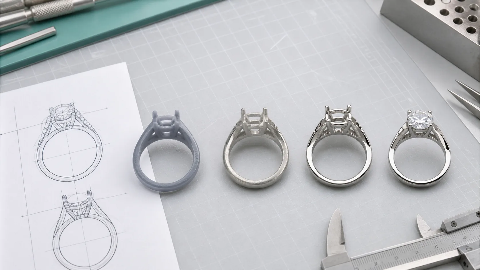 Custom ring development from drawing to finished sample